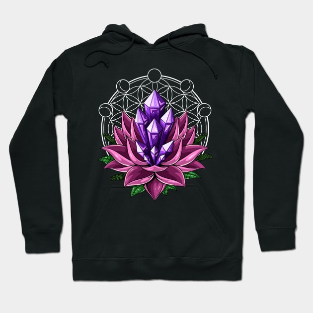 Zen Lotus Crystals Hoodie by underheaven